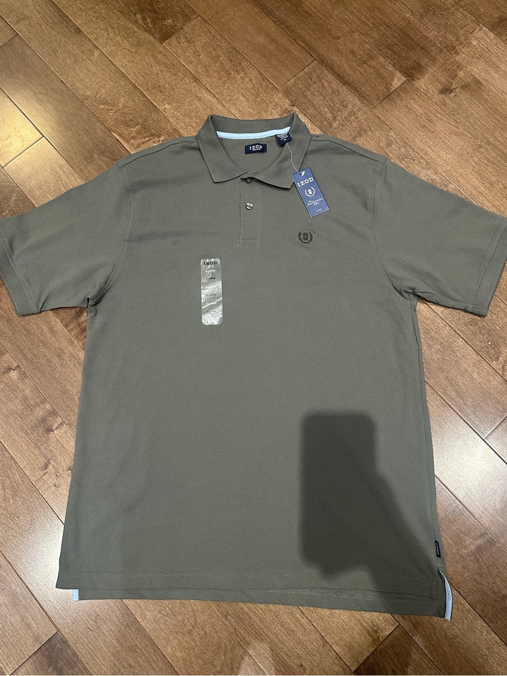 👔30% off menswear👔 Izod Men's Olive Polo Collar Short Sleeve Shirt
